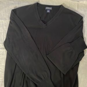 Lands' End Black V Neck Men's Sweater